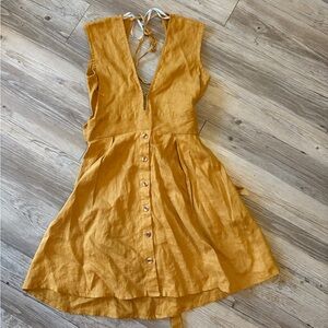 Faithfull the Brand Golden Backless Dress